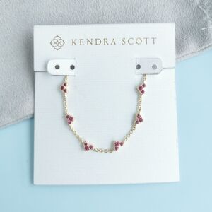 Kendra Scott Haven Heart Gold Pink Crystal Chain Bracelet